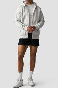 Sweat-shirts à capuche zippés unisexes en coton gris, personnalisables avec logo brodé ou imprimé – Nos meilleures ventes pour hommes - Product Image 5