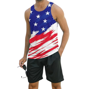 Camisetas Deportivas Personalizadas con Estampado de Camuflaje por Sublimación para Hombre, Camisetas sin Mangas de Gimnasio 100% Poliéster - Product Image 3