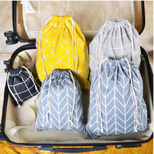 Pochette cosmétique réutilisable en toile de coton écologique beige, style mode, avec fermeture éclair, personnalisable avec logo imprimé et motif brodé, vente en gros - Product Image 3