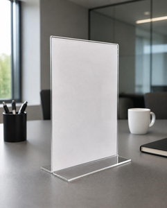 Budget-Friendly for Double-Sided T-Shape <b>Acrylic</b> <b>Display</b> <b>Stands</b> Modern A4 Size Sign Holders Easy Assembly for Retail - Product Image 1