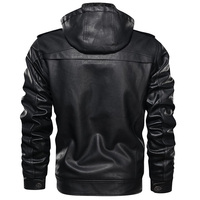 Blouson en cuir noir pour homme, manches longues, coupe-vent, style hiver, veste de moto en cuir, vêtements pour homme, imperméable, course moto