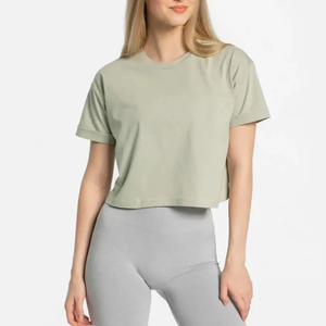 Nuevo estilo moderno, sudadera corta transpirable para mujer, color sólido personalizado, top corto informal, más vendido, mejor precio para mujer - Product Image 1