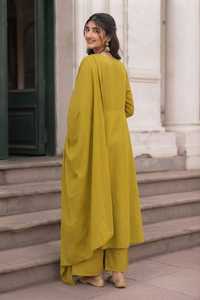 Ensemble Kurta long brodé en coton pour femme avec pantalon et dupatta en pur coton - Product Image 5
