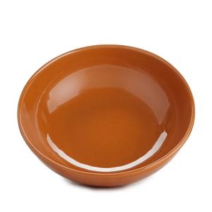 ชามเซรามิกเคลือบคาราเมลอุ่นๆ รูปทรงกว้างลึก เงางาม ทนทาน ปลอดภัยสำหรับอาหาร เหมาะสำหรับสลัดและพาสต้า - Product Image 2
