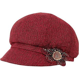 Casquette de mode en coton rouge avec accent floral brodé, style anglais, unisexe, pour toutes les saisons, chapeau décontracté 56-58CM - Product Image 4