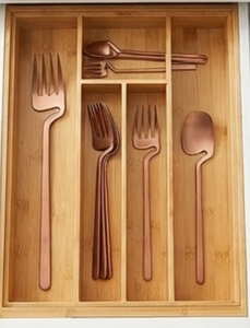 Ensemble de couverts minimalistes en cuivre finition mate, compatibles lave-vaisselle, pour les mariages, les dîners et l'usage quotidien - Product Image 2
