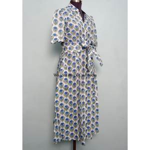 Vestido Mini Tipo Canguro 100% Algodón para Mujer, Estampado Floral Hecho a Mano, Estilo Dulce, Casual, para Uso Diario o Fiestas, Corte en A - Product Image 5