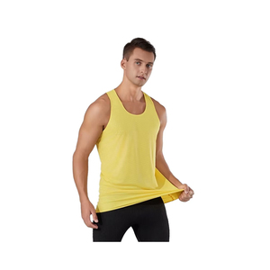 High Quality Heavyweight Knitted Muscle Gym <b>Vest</b> Tank Tops Men Custom Black Cropped Boxy Fit Casual Breathable Polyester/Cotton - Product Image 1