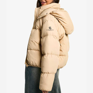 <b>Women</b> <b>Lightweight</b> Puffer <b>Jacket</b> Winter Warm Padding Hooded Fashion Outdoor Windproof Solid Color New Quality Custom Logo Coat - Product Image 6