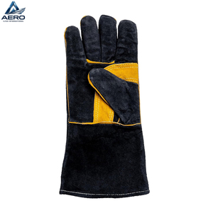 Buen Proveedor con Logotipo Propio, Guantes de Soldadura de Seguridad de Grado Industrial, Resistentes al Calor, de Cuero Duradero, con Protección Completa - Product Image 4