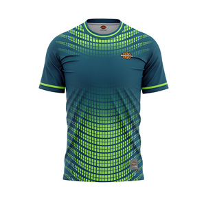 เสื้อกีฬา MADE4MATCH แบบสั่งทำพิเศษสำหรับผู้ชาย สีเขียวไล่เฉด พิมพ์ลายแบบ Sublimation ระบายอากาศได้ดี ป้องกันแบคทีเรีย แขนสั้น คอกลม - Product Image 1