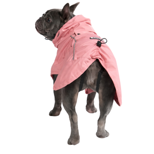 Sea Pink <b>Dog</b> Raincoat Waterproof Hooded Pet <b>Jacket</b> Lightweight Windproof Outdoor Rain Wear For Medium Large <b>Dogs</b> - Product Image 2