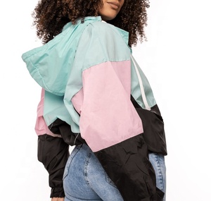 Haut court personnalisé pour femmes grande taille veste de mode été décontracté imperméable coupe-vent en Nylon imprimé tissu approvisionnement en gros - Product Image 2