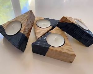 Resin & Wood Handmade Decorative <b>Candlestick</b> <b>Holder</b> with Aromatherapy Candle for Home Decoration and Relaxation Craftera Exports - Product Image 2