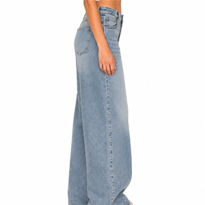 Jean en denim à jambe large pour femme, taille haute, coupe classique, sur mesure, vintage, été, tissu doux et confortable - Product Image 3