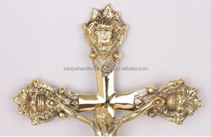 Crucifijo de Latón Hecho a Mano con Impresión UV, Chapado en Oro, Regalo Religioso Católico, Decoración de Pared, Modelo Artístico - Product Image 6