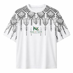 Custom <b>Geometric</b> Tribal Print T-<b>Shirt</b> Men Shoulder Graphic Tee Streetwear Fashion Summer Top - Product Image 1
