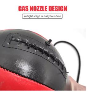 Balón de velocidad de doble extremo para boxeo, de cuero rojo y negro, accesorio duradero para fitness, para práctica en casa o gimnasio - Product Image 4