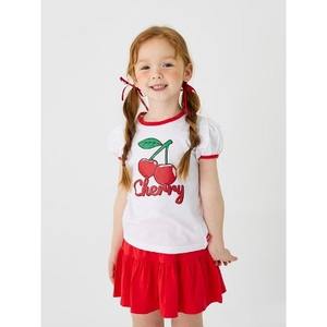 Camiseta Casual Estampada Estilo Coreano OZKIZ para Niñas de 2 a 7 Años, 100% Algodón, Moda de Verano, Venta al Por Mayor - Product Image 1