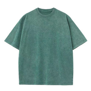 T-shirt en coton épais à épaules tombantes pour hommes – Vente en gros - Product Image 2