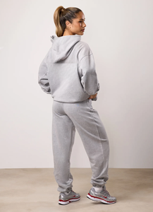 Sudadera con Capucha Extra Grande para Mujer, Color Gris Claro, Felpa, para Invierno y Otoño, Ecológica, Informal, Corte Holgado y Cómodo - Product Image 2