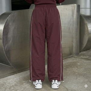 กางเกงวอร์มไนลอนแบบมีแถบข้างสีขาว เอวยางยืด ทรงหลวม สวมใส่สบาย ผลิตตามสั่งจากโรงงานโดยตรง - Product Image 3