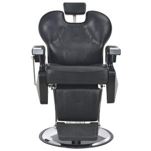 Fauteuil de Barbier Noir en Similicuir Métallique avec Mousse Rotative Standard – Nouvelle Catégorie de Produits - Product Image 4