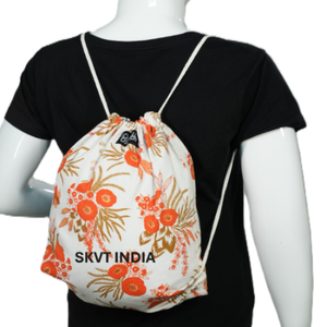 Custom Logo Printed High Quality Reusable Canvas Cotton <b>Drawstring</b> <b>Backpack</b> 100% Organic Cotton Lining Waterproof Sports - Product Image 3