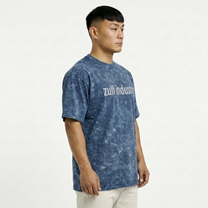 T-shirts à manches courtes pour hommes, surdimensionnés, unis, décontractés, effet délavé vintage, impression personnalisée, faible MOQ, fabricant OEM, marque privée, 100% coton - Product Image 3