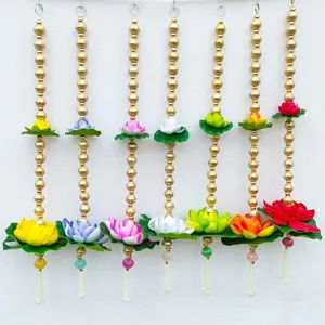 Décoration murale en résine en forme de fleur de lotus rose faite à la main, Feng Shui, pour la décoration intérieure du salon - Product Image 5
