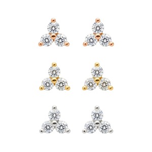 Pendientes de Oro de 14K con Diamantes Cultivados en Laboratorio de 0.24 Ct, Elegantes, con Tres Piedras, Estilo Minimalista, Joyería Fina, Regalo para Mujer, para Fiestas - Product Image 6