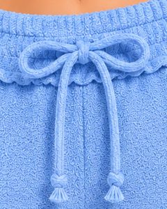 Sky Blue Women Drawstring Casual Shorts Soft Cotton Summer Beach Lounge Shorts Elastic Waist Comfortable Fashion Mini Shorts - Product Image 5