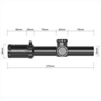Lunette de visée SPINA OPTICS Tricore 1-8X24, en alliage d'aluminium, étanche, tactique, pour la chasse et les sports de plein air