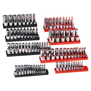 Set di 8 Organizzatori per Chiavi a Bussola con Asta Alta, Vassoi Portaoggetti da 1/4FT-3/8FT-1/2FT Metrici e SAE con Etichette Trasparenti - Product Image 2