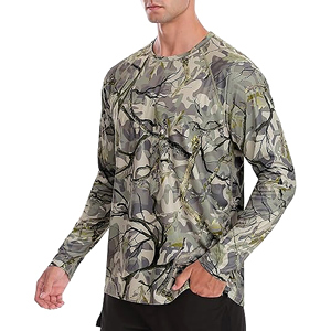 Men's Adults Summer Breathable Oxford Fabric <b>Camo</b> Hunting Shirts-Long Sleeve Performance Fishing Shirt Lightweight Quick Dry UPF - Product Image 1