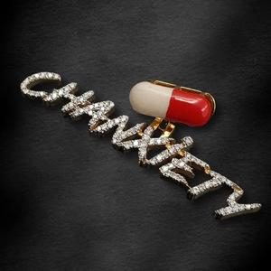 Pendentif personnalisé « CHANXIETY » en diamant de laboratoire, collier hip-hop glacé, bijoux capsule bling, cadeau - Product Image 3