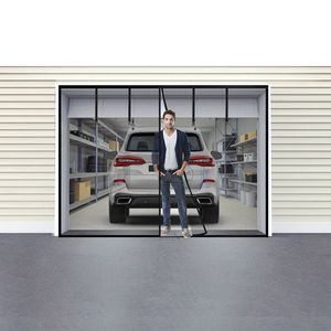 Zanzariera Magnetica per Porta Garage Singola con Rete in Fibra di Vetro, 4 Cinghie con Fibbia per Chiusura, Installazione Rapida - Product Image 1