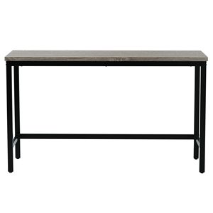 TOPMAX Counter Height Dining Room <b>Set</b> Extra Long <b>Table</b> with 3 Gray <b>Stools</b> & Side <b>Table</b> Footrest for Pub Kitchen Use - Product Image 1