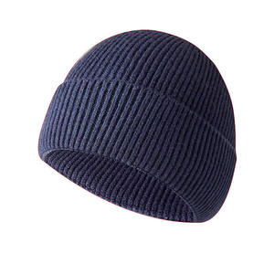Custom Embroidered Logo <b>Winter</b> Beanie <b>Hats</b> for <b>Men</b> Women Ribbed Cable Merino Acrylic Cotton Knit Cashmere Headwear Designer Logo - Product Image 1