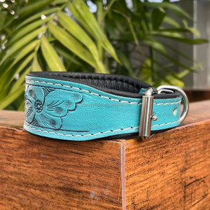 Nouveau concepteur de luxe personnalisé colliers de chien en cuir usiné à la main colliers de chien réglables en cuir véritable de haute qualité pour chiot - Product Image 4