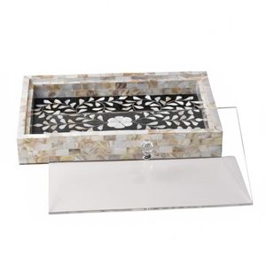 Bandeja de Ramadán al por mayor con tapa de acrílico, bandeja de comida de nácar para dátiles, chocolate, postres y aperitivos, de fábrica en Vietnam - Product Image 1