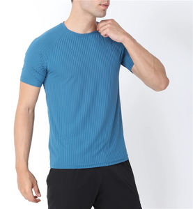 Nouveau T-shirt décontracté pour homme en polyester/coton blanc avec logo sur le devant, manches courtes, poches, séchage rapide et respirant - Product Image 3