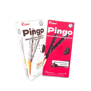 (SET CAJAS ROJAS Y BLANCAS) Galletas de Chocolate con Leche PINGO con Coco y Cacao 32G Vietnam 15-18 Meses de Caducidad ODM - Product Image 1
