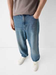 Nuevos Pantalones Vaqueros de Estilo Americano para Hombre, Ajustables en la Cintura, de Pierna Recta y Holgada, Jeans Modernos de Moda Urbana, Azules - Product Image 3