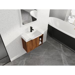 28\" Wall Mounted <b>Bathroom</b> <b>Vanity</b> with White Ceramic Sink & Soft Close Door KD Packing - Product Image 5