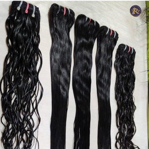 100% naturel noir vierge cheveux haute qualité Temple tressage cheveux Double trame droite ondulé Jerry Curl corps vague Machine tressé - Product Image 3