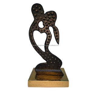 Sculpture décorative en aluminium avec finition or et noir pour la décoration de la maison Sculpture en métal Diwali Articles de cadeau - Product Image 4