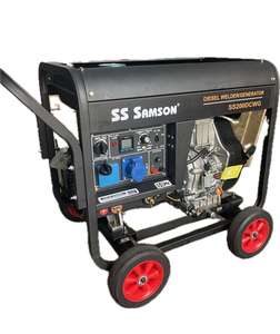 DF Open Frame Diesel Generator Air Cooled Portable Power Unit Red Wheels - Product Image 4