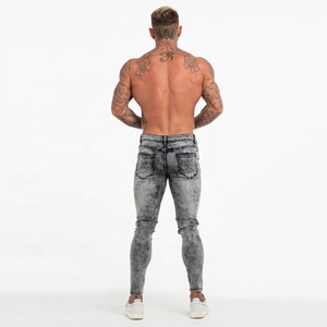 Nouveau Jean Homme Skinny Gris Délavé Effet Usé et Déchiré - Product Image 2