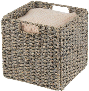 Handmade <b>Foldable</b> Square Seagrass <b>Basket</b> Eco-Friendly Storage Box with Handles Made in Vietnam - Product Image 2